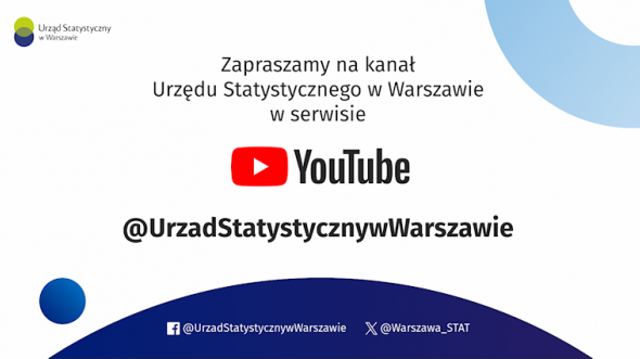 Zapraszamy na kanał Urzędu Statystycznego w Warszawie w serwisie YouTube