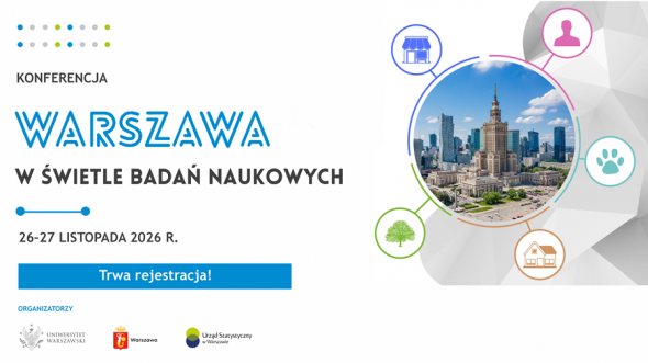 Plakat konferencji "Warszawa w świetle badań naukowych"